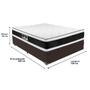 Imagem de Cama Box Baú Marrom e Colchão Black & White Air Double Face Espuma D33 Casal Castor