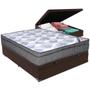 Imagem de Cama Box Baú Marrom e Colchão ISO Superpocket Molas Ensacadas Viúvo Ortobom