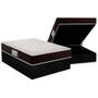 Imagem de Cama Box Baú Queen: Colchão Espuma D33 Probel  ProDormir Advanced + Base CRC Suede Black(158x198)