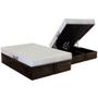 Imagem de Cama Box Baú Queen: Colchão Espuma Herval D28 / AG65 Frontier + Base CRC Suede Brown(158x198)