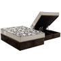 Imagem de Cama Box Baú Queen: Colchão Espuma Ortobom D26 Physical Ultra Resistente + Base CRC Suede Brown(158x198)