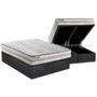 Imagem de Cama Box Baú Queen: Colchão Espuma Paropas D33 Pasquale Plus Euro Pillow + Base CRC Suede Gray(158x198)