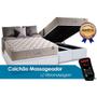 Imagem de Cama Box Baú Queen: Colchão Molas Anjos MasterPocket Ensacadas c/Vibro Massagem Commodite + Base CRC Courano White(158x198)