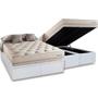 Imagem de Cama Box Baú Queen: Colchão Molas Herval Maxspring Scotland + Base CRC Courano White(158x198)