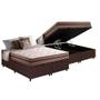 Imagem de Cama Box Baú Queen: Colchão Molas MasterPocket Ensacadas D Angelis Anjos Duo Sono + Base CRC Suede Brown (158x198)