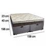 Imagem de Cama Box Baú Queen Suede Bipartido +  Colchão Elegance Ortopédico Espuma D33 Extra Firme 158x198x63 Cinza