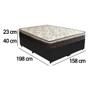 Imagem de Cama Box Baú Queen Suede Bipartido +  Colchão Elegance Ortopédico Espuma D33 Extra Firme 158x198x63