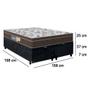 Imagem de Cama Box Baú Queen Suede Bipartido + Colchão Espuma Orthoface Polar 158x198x69cm - Suporta Até 120kg Por Pessoa Preto