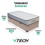 Imagem de Cama Box Baú Solteirão Bege e Colchão Orthopedic D33 V-Tech
