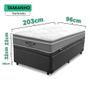 Imagem de Cama Box Baú Solteirão Bravus + Colchão Ibiza D33 Mola Superlastic 96x203x60cm Várias Cores - Vstore