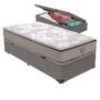 Imagem de Cama Box Baú Solteirão Cinza Colchão Four Season Molas V-Tech