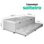 Imagem de Cama Box Baú Solteiro 4 em 1 Bibox Conjugado Espuma D33 Auxiliar Bicama 88x188x52cm Vstore