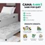 Imagem de Cama Box Baú Solteiro 4 em 1 Conjugado Espuma D33 Auxiliar Bicama 88x188x52cm Vstore