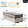 Imagem de Cama Box Baú Solteiro + Colchão D33 Millenium One Face Bege 88x188x61cm - Suporta até 120Kg Por Pessoa