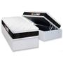 Imagem de Cama Box Baú Solteiro: Colchão Espuma Castor D45 Black e White Air Euro Pillow + Base CRC Courano White(88x188)