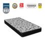 Imagem de Cama Box Baú Solteiro Colchão Espuma D33 Bordado + Box Sintético Branco 59x78x188 - Branco