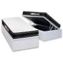 Imagem de Cama Box Baú Solteiro: Colchão Espuma D33 Castor  Black e White Air Euro Pillow + Base CRC Courano White(88x188)