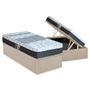 Imagem de Cama Box Baú Solteiro: Colchão Molas Bonnel Castor System Class One Face + Base CRC Suede Clean(88x188)
