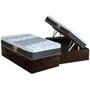 Imagem de Cama Box Baú Solteiro: Colchão Molas Castor Bonnel System Class One Face + Base CRC Suede Brown(88x188)