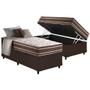 Imagem de Cama Box Baú Solteiro: Colchão Molas Ensacadas Anjos Duo Sono MasterPocket+Base Courano Brown(88x188)