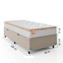 Imagem de Cama Box Baú Solteiro Colchão Molas Ensacadas Real 88x188x68cm Branco / Bege - Suporta até 130Kg