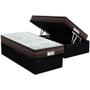 Imagem de Cama Box Baú Solteiro: Colchão Molas MasterPocket Ensacadas Probel   ProDormir Evolution + Base CRC Suede Black(88x188)