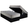 Imagem de Cama Box Baú Solteiro: Colchão Molas SuperPocket Ensacadas D Angelis Anjos Royal + Base CRC Suede Black (88x188)