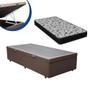 Imagem de Cama Box Baú Solteiro Conforto Sintético Marrom + Colchão Solteiro Conforto Espuma D33  20x88x188