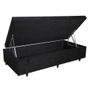 Imagem de Cama Box Baú Solteiro Conforto Sintético Preto + Colchão Solteiro Conforto Espuma D23 Com EPS 14x88x188