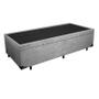 Imagem de Cama Box Baú Solteiro Conforto Suede Cinza + Colchão Solteiro Conforto Espuma D33  17x88x188