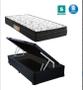 Imagem de Cama Box Baú Solteiro Dreams Suede Preto + Colchão Solteiro Dreams Espuma D33 Com EPS 28x88x188
