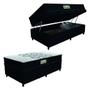 Imagem de Cama Box Baú Solteiro Gazin Colchão Espuma D33 Duo Balance Suede 88x188x63cm Preto/Branco