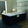 Imagem de Cama Box Baú Solteiro Gazin Colchão Espuma D33 Duo Balance Suede 88x188x63cm Preto/Branco