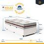 Imagem de Cama Box Baú Solteiro King Branco + Colchão De Molas Ensacadas - Anjos - Classic - 78x188x59cm
