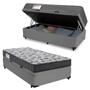 Imagem de Cama Box Baú Solteiro Sintético + Colchão De Espuma D33 - SerenePrime - 88cm Cinza