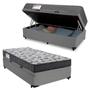 Imagem de Cama Box Baú Solteiro Sintético + Colchão De Espuma D33 - Sereneprime - 88cm Cor:cinza