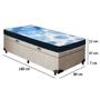 Imagem de Cama Box Baú Solteiro Suede + Colchão D20 Omega Azul Valle 88x188x56