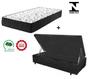 Imagem de Cama Box Baú Solteiro Suede Preto + Colchão Solteiro Espuma D23 Com EPS 24x88x188