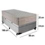 Imagem de Cama Box Baú Suede Solteiro + Colchão SerenePrime Molas Ensacadas 88x188x69 Cinza