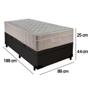 Imagem de Cama Box Baú Suede Solteiro + Colchão SerenePrime Molas Ensacadas 88x188x69 Preto