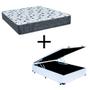 Imagem de Cama Box Baú Viúva 128 Tecido Sintético Branco Com Colchão Alegro Bello Box Espuma D28 Cinza 58x128x188