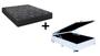 Imagem de Cama Box Baú Viúva 128 Tecido Sintético Branco com Colchão Lisboa Bello Box Espuma D28 Preto