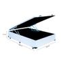 Imagem de Cama Box Baú Viúva 128 Tecido Sintético Branco com Colchão Lisboa Bello Box Espuma D28 Preto