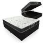Imagem de Cama Box Baú Viúva 128 Tecido Sintético Preto com Colchão de Molas - Probel Sleep Black