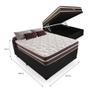 Imagem de Cama Box Baú Viúva 128 Tecido Sintético Preto com Colchão Little Angel - Bello Box - Mola Superlastic 62x128x188cm