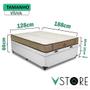 Imagem de Cama Box Baú Viúva Bravus + Colchão Madrid D33 Molas Ensacadas 128x188x66cm Várias Cores - Vstore