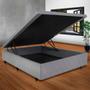 Imagem de Cama Box Baú Viúvo 128x188x42cm Cinza com Pistão a Gás