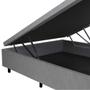 Imagem de Cama Box Baú Viúvo 128x188x42cm Cinza com Pistão a Gás