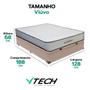 Imagem de Cama Box Baú Viúvo Bege e Colchão Orthopedic D33 V-Tech