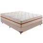 Imagem de Cama Box Bege e Colchão Classic 22 cm Molas ensacadas Casal Anjos